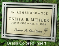 Plaque insert color selection  - Brass colored
