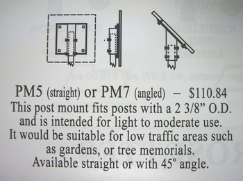 Catalog illustration, post mount for 2 3/8" post